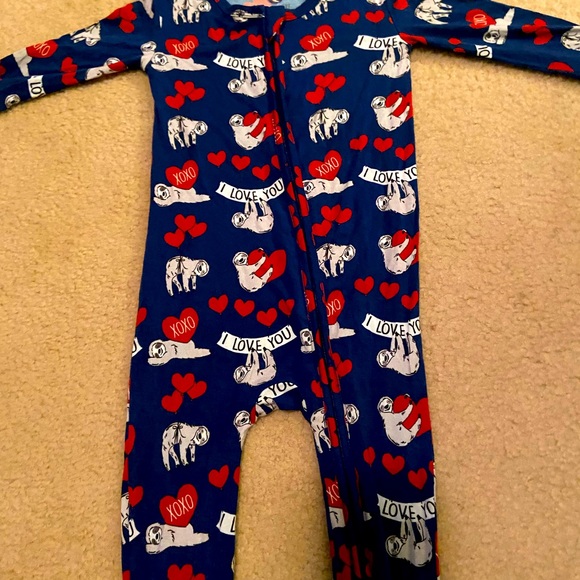 Valentine’s Love Sloth Bamboo convertible Zippy Pajamas - Picture 7 of 11